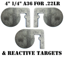 Load image into Gallery viewer, Magnum Target 4"x1/4" Rimfire 22LR Steel Shooting Targets - Dueling Tree Metal Paddles for Hostage Reactive Targets