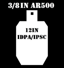 Load image into Gallery viewer, Magnum Target 12in. Tall IDPA/IPSC Pistol & Rifle Target - 3/8in. AR500 Targets - 1pc. Metal Plate Set (HIDPA121WAR500)