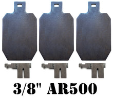 Load image into Gallery viewer, Magnum Target 3pc Interlocking 12”x7" 3/8" AR500 IDPA/IPSC Steel Shooting Range Targets w/ T-Post Hooks (HIDPA123TPH3AR500-IL)