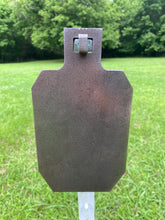 Load image into Gallery viewer, Magnum Target 1pc Interlocking 9”x5" 3/8" AR500 IDPA/IPSC Steel Shooting Range Target w/ T-Post Hook (HIDPA91TPH1AR500-IL)