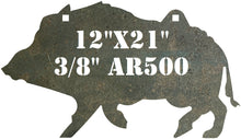 Load image into Gallery viewer, 3/8in AR500 12inx21in Wild Hog Boar Silhouette Steel Target with two holes for mounting