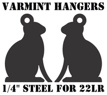 Load image into Gallery viewer, Magnum Target 2pc Rabbit Varmint/Animal Silhouette Hangers - 22LR Smallbore 1/4in Mild Steel Shooting Targets (HRAB2NP)