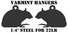 Load image into Gallery viewer, Magnum Target 2pc Rat Varmint/Animal Silhouette Hangers - 22LR Smallbore 1/4in Mild Steel Shooting Targets (HRAT2NP)