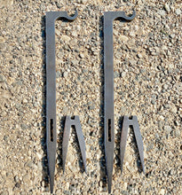 Load image into Gallery viewer, 2pc Set of 24" Tall 3/8" AR500 Ground Stake Stands w/ Integrated Hook for Steel Shooting Targets (HSTD2AR500-24IN)