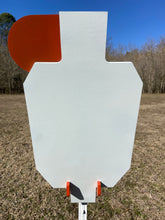 Load image into Gallery viewer, 15"x30" FULL SIZE IDPA 3/8" AR500 Steel Hostage Reactive Shooting Target w/ T-post Mount (HT15x30TPM1DT-KIT)