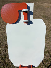 Load image into Gallery viewer, 12"x20" IDPA 2/3 Scale 3/8" AR500 Steel Hostage Reactive Shooting Target w/ T-post Mount (HT12X24TPM1DT-KIT)