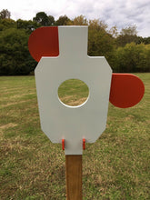 Load image into Gallery viewer, 15"x30" FULL SIZE IDPA 3/8" AR500 Steel Hostage Reactive Shooting Target w/ 2x4 Mount & Stand (HT15x30SM2x4-LONGLEG-KIT)