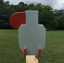 Load image into Gallery viewer, 7"x12" IDPA 3/8" AR500 Steel Hostage Reactive Shooting Target w/ 2x4 Mount & Stand (HT7x12SM2x4-KIT)