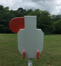 Load image into Gallery viewer, 7"x12" IDPA 3/8" AR500 Steel Hostage Reactive Shooting Target w/ T-post Mount (HT7x12TPM-KIT)
