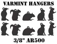Load image into Gallery viewer, Varmint/Animal Silhouette Hangers - 3/8in AR500 Pistol/Rifle Steel Shooting Targets 10pc (HVAR10AR500)