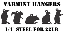 Load image into Gallery viewer, Varmint/Animal Silhouette Hangers - 22LR Smallbore 1/4in Mild Steel Shooting Targets 5pc (HVAR5)