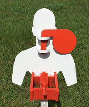 Load image into Gallery viewer, 11"x13" 3/8" AR500 Combatant Torso Steel Hostage Reactive Shooting Target w/ T-post Mount (CSHT11x13TPM-KIT)