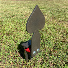 Load image into Gallery viewer, Magnum Target 6"x12" 3/8" AR500 Auto Reset Spade Popper - Suit Playing Card - Spring Reactive Metal Steel Shooting Target (SPR-SPADE6x12AR500)