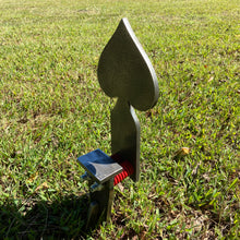 Load image into Gallery viewer, Magnum Target 6"x12" 3/8" AR500 Auto Reset Spade Popper - Suit Playing Card - Spring Reactive Metal Steel Shooting Target (SPR-SPADE6x12AR500)