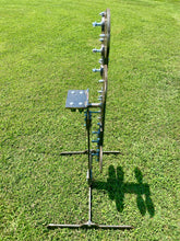 Load image into Gallery viewer, Magnum Target 3/8" AR500 Portable Revolving Plate Rack “No Weld” Reactive Steel Shooting Target w/ 6in Paddles (RPR-6)