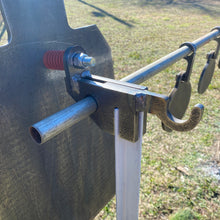 Load image into Gallery viewer, 3/8" AR500 Bundle - 66% 2/3 Scale IDPA/IPSC 12"x20" Steel Shooting Target w/ T-Post Spring Mount & 20" Protector Plate (G12x201S-SPRTPM1TP-PP1AR500)