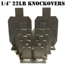 Load image into Gallery viewer, 10pc 1/4" Mild Steel 22LR Rimfire Small Bore IDPA Metal Knockover / Knockdown Targets (KI10-14A36)