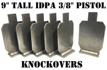 Load image into Gallery viewer, Magnum Target 9in. IDPA Knockovers - 3/8in. Thk. PISTOL ONLY 6pc Mild Steel Target Set (KI96NP38)