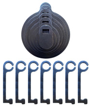Load image into Gallery viewer, Magnum Target 3/8" AR500 Interlocking Know Your Limits KYL 2" 3" 4" 5" 6" 7" & 8" Steel Shooting Targets w/ Hooks for 3/4" EMT Conduit or 1" OD Pipe (KYL-H2345678E-CH7-AR500-IL)