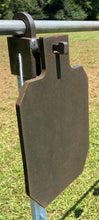 Load image into Gallery viewer, 3/8" AR500 2pc Interlocking Know Your Limits KYL 7"x12" IDPA/IPSC Steel Shooting Targets w/ T-Post Hooks for 3/4" EMT Conduit or 1" OD Pipe (KYL-TPPS2-HIDPA122-AR500-IL)