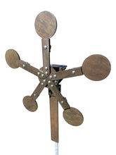 Load image into Gallery viewer, 3/8" AR500 Portable “No Weld Required” Mini Texas Star Reactive Steel Shooting Target w/ 6in Paddles for T-Post (MINI-TS-6-TP)