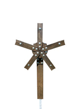 Load image into Gallery viewer, 3/8" AR500 Portable “No Weld Required” Mini Texas Star Reactive Steel Shooting Target w/ 6in Paddles for T-Post (MINI-TS-6-TP)