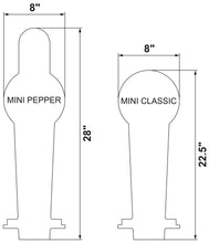 Load image into Gallery viewer, Magnum Target 8"x28" 3/8" AR500 Steel Reactive IPSC Mini Pepper Popper Metal Shooting Target w/ Base (MPP8x28AR500)