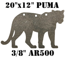 Load image into Gallery viewer, 12"x20" 3/8" AR500 Puma Mountain Lion Cougar Panther Silhouette Steel Shooting Target 1pc Range/Hunting (PUMA12x201AR500-3H)