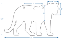 Load image into Gallery viewer, 12"x20" 3/8" AR500 Puma Mountain Lion Cougar Panther Silhouette Steel Shooting Target 1pc Range/Hunting (PUMA12x201AR500-3H)