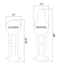 Load image into Gallery viewer, 12"x42" 3/8" AR500 Steel Reactive IDPA/IPSC Full Size Pepper Popper - Metal Shooting Target w/ Base Unpainted (PP12x45AR500)