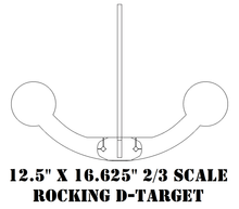 Load image into Gallery viewer, 12.5"x16.625" 3/8" AR500 2/3 Scale Steel Shooting D-Target w/ Rocking Ground Stand (RGT-DT12x16AR500)