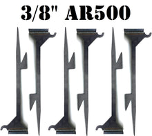 Load image into Gallery viewer, Magnum Target 3/8" AR500 24 inch Heavy Duty Knockover / Hanger Stands for Steel Targets - 6pc Metal Set (STD6NPAR500-HOOK)