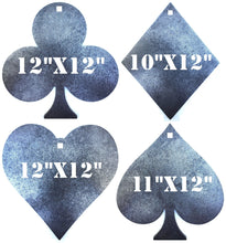 Load image into Gallery viewer, 12" x 3/8" AR500 Cowboy Action CAS Club Heart Spade Diamond - Suit / Playing Card Steel Shooting Targets (SUIT12AR500-4PC)