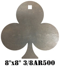 Load image into Gallery viewer, 8" x 3/8" AR500 Cowboy Action CAS Club - Suit / Playing Card Steel Shooting Target (SUIT8AR500-1PC-CLUB)