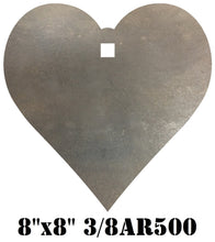 Load image into Gallery viewer, 8" x 3/8" AR500 Cowboy Action CAS Heart - Suit / Playing Card Steel Shooting Target (SUIT8AR500-1PC-HEART)
