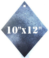 Load image into Gallery viewer, A 10inx12in 3/8in AR500 diamond steel shooting target silhouette with center hole for mounting, intended for use in shooting practice.