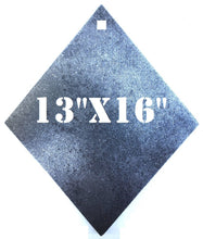 Load image into Gallery viewer, A 13inx16in 3/8in AR500 diamond steel shooting target silhouette with center hole for mounting, intended for use in shooting practice.