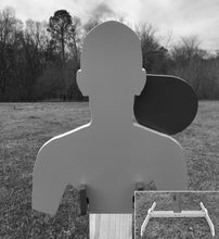 Load image into Gallery viewer, 11"x13" 3/8" AR500 Combatant Torso Steel Hostage Reactive Shooting Target w/ 2x4 Mount & Stand (CSHT11x13SM2x4-KIT)