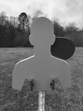 Load image into Gallery viewer, 11"x13" 3/8" AR500 Combatant Torso Steel Hostage Reactive Shooting Target w/ T-post Mount (CSHT11x13TPM-KIT)