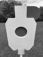 Load image into Gallery viewer, 12"x20" IDPA 2/3 Scale 3/8" AR500 Steel Hostage Reactive Shooting Target w/ T-post Mount (HT12x24TPM-KIT)