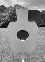 Load image into Gallery viewer, 15"x30" FULL SIZE IDPA 3/8" AR500 Steel Hostage Reactive Shooting Target w/ T-post Mount (HT15x30TPM-KIT)