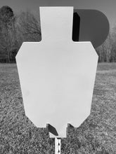 Load image into Gallery viewer, 15"x30" FULL SIZE IDPA 3/8" AR500 Steel Hostage Reactive Shooting Target w/ T-post Mount (HT15x30TPM1DT-KIT)