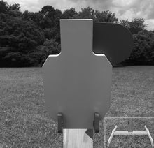 Load image into Gallery viewer, 7"x12" IDPA 3/8" AR500 Steel Hostage Reactive Shooting Target w/ 2x4 Mount & Stand (HT7x12SM2x4-KIT)
