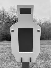 Load image into Gallery viewer, Magnum Target RINGER 12"x24" 3/8" AR500 Steel Reactive Shooting Target A & B/C Zone w/ 2x4 Stand (RGR-BCZ12x24-SM2x4)