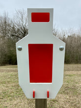 Load image into Gallery viewer, Magnum Target RINGER 12"x24" 3/8" AR500 Steel Reactive Shooting Target A & B/C Zone w/ 2x4 Stand (RGR-BCZ12x24-SM2x4)