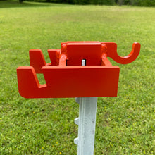 Load image into Gallery viewer, 3/8" AR500 T-Post Topper Mount for Hostage Reactive Steel Shooting Targets 1pc Painted Orange (TPM1OAR500)