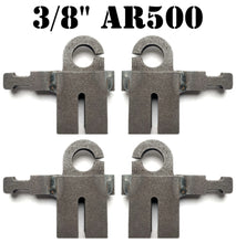 Load image into Gallery viewer, 3/8" AR500 Steel Target Interlocking T-Post Pipe Stand Mounts for 3/4" EMT Conduit or 1" OD Pipe (TPPS2AR500-IL) (TPPS4AR500-IL) (TPPS6AR500-IL)