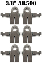 Load image into Gallery viewer, 3/8" AR500 Steel Target Interlocking T-Post Pipe Stand Mounts for 3/4" EMT Conduit or 1" OD Pipe (TPPS2AR500-IL) (TPPS4AR500-IL) (TPPS6AR500-IL)