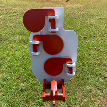 Load image into Gallery viewer, Zipper 9.5"x17" 3/8" AR500 IDPA Steel Hostage Reactive Dueling Tree Shooting Target w/ T-post Mount (ZPR10x18TPM-KIT)