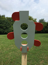 Load image into Gallery viewer, Zipper 13"x30" 3/8" AR500 Full Size IDPA Steel Hostage Reactive Dueling Tree Shooting Target w/ 2x4 Mount & Stand (ZPR13x30SM2x4-LONGLEG-KIT)